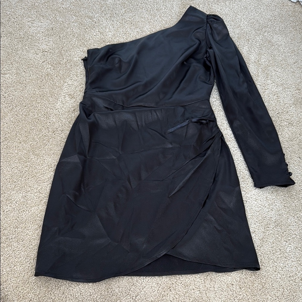 Altar'd State Black One-Shoulder Sheath Dress